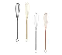 DECOMELODY 4 pièces Lot de Fouets à Œufs Manuels Acier Inoxydable Mixeur à Pâte Ergonomique avec Poignée Confortable et Crochet de Suspension Accessoires de Cuisine Multifonctions