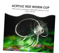 DECOMELODY 4 Pièces Lot de Tasses Alimentation pour Poissons avec Ventouse Support Transparent pour Nourriture Vivante Nourrissage Aquarium Compact et Facile à Nettoyer