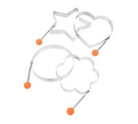 DECOMELODY 4 pièces Moule Œufs Acier Inoxydable Formes Antiadhésif pour Omelette et Œufs Au Plat Ustensiles de Cuisine et Réutilisables pour Déjeuner