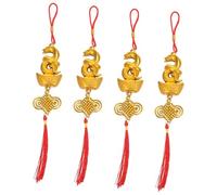 DECOMELODY 4 Pièces Ornements Suspendus an Chinois Pendentifs Petits Serpents avec Nœuds Chinois Décorations de pour Fête