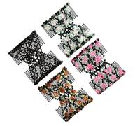 DECOMELODY 4 pièces Peignes à Cheveux Double Extensibles avec Perles Accessoires Élégants pour Femmes et Filles Pinces Solides et Confortables pour Différents Types de Cheveux Lot de Styles