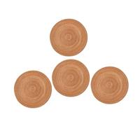 DECOMELODY 4 pièces Set de Dessous de Ronds Rotin Naturel Isolation Thermique pour Tasses à Thé Protection Table et Décoration Maison