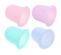 DECOMELODY 4 pièces Set de Ventouses Silicone pour Massage Sous Vide Thérapie Cupping Portable pour Visage et Corps Soulagement Musculaire et Circulation Améliorée Couleurs Assorties