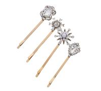 DECOMELODY 4 Pièces Vintage Hair Clips For Women Sparkly Rhinestone Fake Pearl Decorative Barrettes Lightweight French Bobby Pins For Wedding Party Everyday Styling