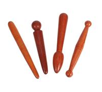 DECOMELODY 4 pièces Wood Acupuncture Pen Set Traditional Manual Foot Reflexology Baton Massage Tool For Neck And Meridian Points Therapy