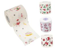 DECOMELODY 4 Rouleaux Lot Papier Doux et Imprimé Décor Festif pour Salle de Bain et Table à Manger Assortiment Créatif avec Motifs Sapin Cadeau Usage Hygiénique et Serviette Repas