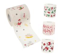 DECOMELODY 4 Rouleaux Papier Toilette Décoratif de Noël Papier Doux et Absorbant avec Motifs Festifs pour Maison Bureau et Dortoir Essuie Tout Cuisine Noël Imprimé Cadeau Original pour