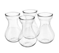 DECOMELODY 4 Vases en Verre pour Bulbes et Fleurs, Usage Décoratif pour Bureau et Table, Adaptés la Culture Hydroponique