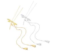 DECOMELODY 4pcs Épingles à Cheveux en Alliage Forme U Pompons Libellule, Accessoires Cheveux Chic Confortables pour Journées Plage et Soirées Élégantes