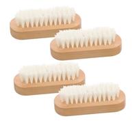 DECOMELODY 4pièces Brosse à Ongles Bois avec Poils Souples Set de Brosses Nettoyantes pour Pédicure et Manucure pour Maison Voyage Couleur Aléatoire