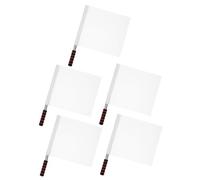 DECOMELODY 5 pièces Drapeaux Arbitre Main Inox Lot pour Compétition Sportive et Signalisation Poignée Antidérapante Résistants Aux Intempéries Légers et Portables pour Football Volley et