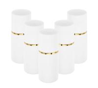 DECOMELODY 5 Pièces Flacon Applicateur Éponge Rechargeable pour Huile Essentielle Peinture Cosmétique Lotion avec Bouchon Blanc Élégant et Or Réservoir Vide Polyvalent pour Soins et Voyage