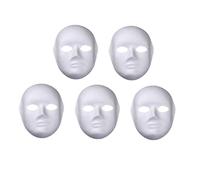 DECOMELODY 5 Pièces Masque Blanc Écologique Pâte à Papier pour Garçon Fille Masque DIY à Peindre Main Style Féminin pour Carnaval Fête Bal Dansant et Spectacle