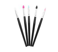 DECOMELODY 5 pièces Pinceaux Maquillage Silicone pour Yeux Kit Cosmétique Professionnel avec Têtes Colorées Applicateurs Fards à Paupières Confortables et Faciles à Nettoyer Accessoires