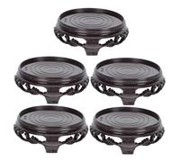 DECOMELODY 5 Pièces Support de Pot de Fleur Rond Plastique Base Décorative pour Figurine Socle Résistant et Réutilisable pour Vase Bouteille de Thé et Statue Bouddha
