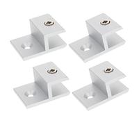 DECOMELODY 5 pièces Support Étagère Aluminium Clips Rectangulaires Antirouille pour Étagères Verre Fixation sans Perçage pour Cuisine Salle de Bain Vitrine et Bibliothèque