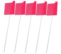 DECOMELODY 50 pièces Drapeaux de Marquage pour Pelouse Jardin Extérieur Haute Visibilité Réutilisables et Résistants Rose pour Délimitation et Irrigation