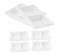 DECOMELODY 6 pièces Bols à Sauce Céramique Petits Bols à Dip pour Condiments Assiettes à Sauce Deux Compartiments pour Maison Restaurant Cuisine