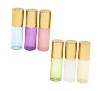 DECOMELODY 6 pièces Flacon Verre Rechargeable Couleurs Perlées pour Huiles Essentielles Portable et Anti-fuite Bouteille Subpackaging Pratique pour Voyage