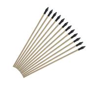 DECOMELODY 6 pièces Flèches Bois Traditionnelles avec Pointe Caoutchouc Souple Jeu de Lancer de Pot Arcade Lot de Flèches pour Entraînement et Divertissement Plein Air