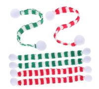 DECOMELODY 6 Pièces Lot de Écharpes Miniatures Tricotées Ours pour Décoration Bouteille Vin Noël Rouge Blanc Vert Accessoires DIY