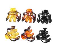DECOMELODY 6 pièces Lot de Pinces à Cheveux Octopus Plastique Griffes Antidérapantes et Fille Décoratives Légères et Résistantes Adaptées à Types de Cheveux