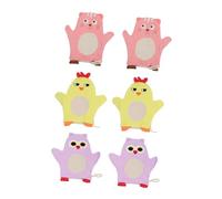 DECOMELODY 6 Pièces Moufles de Toilette Garçon Fille et Brosse de Bain Pratique avec Éponges pour Shampoing Bain Couleur Aléatoire