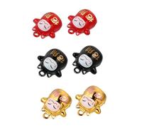 DECOMELODY 6 pièces Pendentifs Cloche Chat Fortune Cuivre pour Porte-clés Accessoires Décoratifs Intérieurs