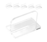 DECOMELODY 6 pièces Poignée Transparent pour Couvercle Aquarium Acrylique Remplacement Pratique pour Réservoir de Poisson avec Autocollants Décoratifs Poignée Rectangulaire pour Entretien