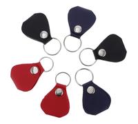 DECOMELODY 6 pièces Porte-médiators Guitare Cuir Porte-clés Organiseur avec Fermeture Sécurisée Accessoire Cadeau pour Guitaristes Rouge Noir et Bleu