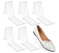 DECOMELODY 6 pièces Présentoir à Chaussures Transparent Acrylique Support Stable pour Talons Hauts Chaussures Décontractées et Garçon Fille Organiseur Compact pour Magasin et Usage Personnel