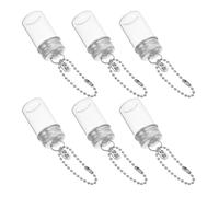 DECOMELODY 6pièces Lot de Porte-clés Flacons à Souhaits Verre Transparent Mini Flacons avec Bouchon à Vis pour Décoration Cadeaux de Fêtes et Mariages