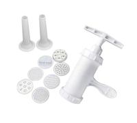 DECOMELODY 7 pièces Machine à Pâtes Manuelle pour Maison Presse à Nouilles Compacte avec Moules et Entonnoirs Appareil Pratique pour Fabrication DIY de Pâtes Fraîches