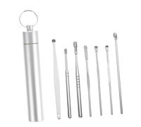 DECOMELODY 7pièces Kit De Outils De Nettoyage Oreilles Acier Inoxydable Avec Tube De Rangement Cuillères Ergonomiques Pour Cire Oreille Outil De Soins Auditifs Portable Résistant Corrosion Ad