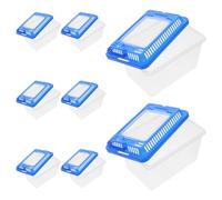 DECOMELODY 8 Pièces Boîte de Transport Portable pour Tortues avec Couvercle Transparent Grand Terrarium Reptile Polyvalent pour Habitat Araignée Lézard Grenouille et Petite Faune Domestique