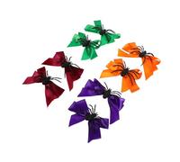 DECOMELODY 8 Pièces Halloween Hair Bows avec Spider Hairclip pour Fête Accessoires Cosplay Originales pour Femmes et Filles Pinces à Cheveux Noeud Rouge Orange Vert
