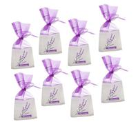 DECOMELODY 8 pièces Sachets Parfumés Lavande Sacs de Rangement Gauze Multi-usages pour Épices Désodorisants et Conservation Intérieure Design Ruban Pratique Profond