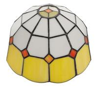 DECOMELODY Abat-Jour en Verre Coloré Style Art Déco pour Lampe E27 Cache-Lampe Coquille 2 Tons Jaune Clair et Blanc Abat-Jour de Rechange Suspendu Applique Murale Éclairage Intérieur