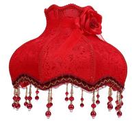 DECOMELODY Abat Jour Tissu Vintage Européen pour Lampadaire et Lampe de Bureau Style Rétro avec Dentelle et Facile à Installer Décoration Chaleureuse pour Salon et Chambre