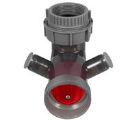 DECOMELODY Adaptateur de Vidange D'évier Cuisine en Plastique Clapet Anti-retour Double, Système Anti-débordement Latéral, Raccord 45° vers 58 Mm, Anti-odeurs, Fourniture pour Tuyaux