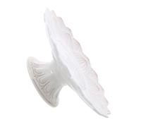 DECOMELODY Assiette Culte Céramique Blanche avec Motifs Bouddhistes Plateau de Temple Polyvalent pour Offrandes Bol Décoratif pour Fruits et Rituels Spirituels