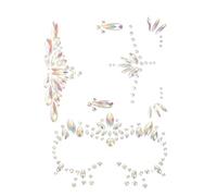 DECOMELODY Autocollants Lumineux Phosphorescents pour Visage 3 Pièces Strass Gemmes Vertes Tatouages Temporaires Halloween Fête Carnaval Maquillage