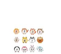 DECOMELODY Autocollants Mensuels Bébé Animaux 12 Pièces, Décor Photo Non Toxique, Stickers du Mois pour Séance Photo Bébé, Présent Naissance et Fête Prénatale, Décoration Solide et Sûre