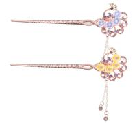 DECOMELODY Baguettes à Cheveux Chinoises en Alliage pour Créer un Chignon Élégant Lot de 2 with Bords Lisses Style Vintage Décoratif pour Femmes