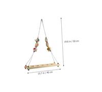 DECOMELODY Balançoire Échelle pour Perroquet Échelle Balançoire pour Poulet Jouet Suspendu pour Oiseaux Support Bois Naturel Activité Entraînement pour Animaux