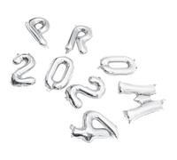DECOMELODY Ballons Décoratifs en Aluminium Argenté « Promo 2024 » pour Fête de Remise des Diplômes Kit Complet pour Décoration de Table et Murale Accessoires de Fête Fin D’Études