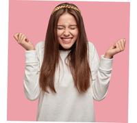 DECOMELODY Bandeau Tressé Élastique Synthétique Accessoire Coiffure Extensible Couleur Naturel Marron Doré Ajustable pour Photo et Occasions Spéciales