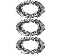 DECOMELODY Bandeaux à Dents Rondes En Plastique 3 Pièces Taille Unique Peignes à Ressort Extensibles Pour Femmes Et Filles Domptage Des Mèches Rebelles Sport Et Lavage Du Visage