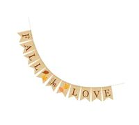 DECOMELODY Bannière de Mariage en Lin Queue D’Aronde Guirlande Fanion Décorative Automne Kit Déco Fête Mariage et Fiançailles 1 Pièce Style Naturel pour Réception