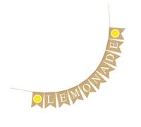 DECOMELODY Bannière Lin pour Fête Hawaïenne Décorative Guirlande de Fanions Forme de Queue Hirondelle avec Motif Citron pour Mur Porte et Ambiance Festive Bord de Mer